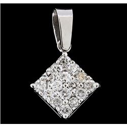 14KT White Gold 0.40ctw Diamond Pendant