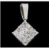 Image 1 : 14KT White Gold 0.40ctw Diamond Pendant