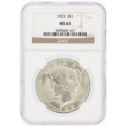 1923 NGC MS63 Peace Silver Dollar