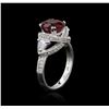 Image 3 : 18KT White Gold 3.02ct Ruby and Diamond Ring