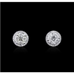 14KT White Gold 2.14ctw Diamond Stud Earrings