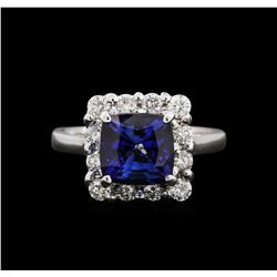 3.51ct Tanzanite and Diamond Ring - 14KT White Gold