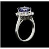 Image 3 : 3.51ct Tanzanite and Diamond Ring - 14KT White Gold