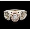 Image 1 : 14KT Two-Tone Gold 1.12ctw Diamond Ring