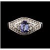 Image 1 : 14KT White Gold 0.69ct Tanzanite and Diamond Ring