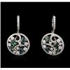 Image 1 : 14KT White Gold 2.61ctw Alexandrite and Diamond Earrings
