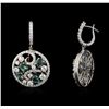 Image 2 : 14KT White Gold 2.61ctw Alexandrite and Diamond Earrings