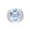 Image 1 : 14KT White Gold 22.00ct Aquamarine and Diamond Ring