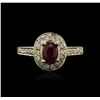 Image 1 : 14KT Yellow Gold 0.82ct Ruby and Diamond Ring