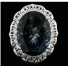 Image 1 : 14KT White Gold 19.87ct Topaz and Diamond Ring