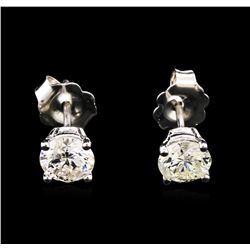 1.03ctw Diamond Stud Earrings - 14KT White Gold