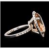 Image 3 : 14KT White Gold 5.34ct Orange Tourmaline and Diamond Ring