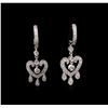 Image 1 : 0.60ctw Diamond Heart Earrings - 14KT White Gold