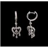 Image 2 : 0.60ctw Diamond Heart Earrings - 14KT White Gold
