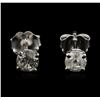 Image 1 : 14KT White Gold 0.59ctw Diamond Stud Earrings