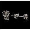 Image 2 : 14KT White Gold 0.59ctw Diamond Stud Earrings
