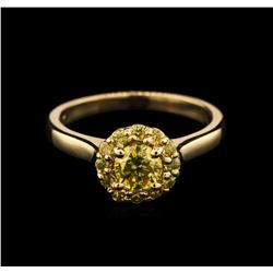 0.88ctw Yellow Diamond Ring - 14KT Yellow Gold