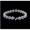 Image 3 : 14KT White Gold 27.80ctw Topaz and Diamond Bracelet