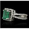 Image 2 : 18KT White Gold 2.29ct Emerald and Diamond Ring