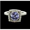 Image 1 : 14KT White Gold 2.43ct Tanzanite and Diamond Ring