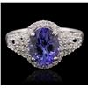 Image 1 : 14KT White Gold 2.56ct Tanzanite and Diamond Ring