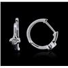 Image 2 : 14KT White Gold 0.03ctw Diamond Earrings