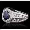 Image 2 : 14KT White Gold 2.90ct Sapphire and Diamond Ring