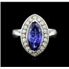Image 1 : 14KT White Gold 4.01ct Tanzanite and Diamond Ring