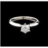 Image 1 : 14KT White Gold 0.65ct Round Cut Diamond Solitaire Ring