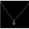 Image 2 : 2.53ct Tanzanite and Diamond Pendant With Chain - 14KT White Gold