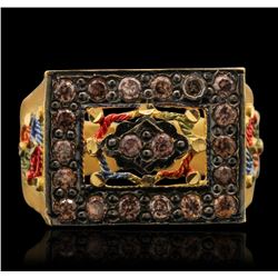 21KT Yellow Gold and Pink Diamond Ring