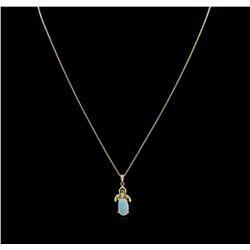 0.57ct Opal and Diamond Pendant With Chain - 14KT Yellow Gold