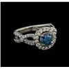 Image 2 : 1.23ctw Fancy Blue Diamond Ring - 14KT White Gold