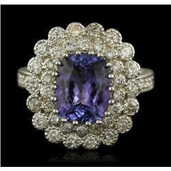 14KT White Gold 3.35ct Tanzanite and Diamond Ring