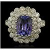 Image 1 : 14KT White Gold 3.35ct Tanzanite and Diamond Ring