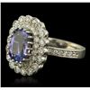 Image 2 : 14KT White Gold 3.35ct Tanzanite and Diamond Ring