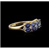 Image 2 : 10KT Yellow Gold 1.85ctw Blue Sapphire and Diamond Ring