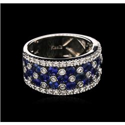 2.00ctw Blue Sapphire and Diamond Ring - 14KT White Gold