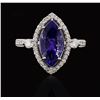 Image 1 : 14KT White Gold 2.66ct Tanzanite and Diamond Ring