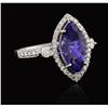 Image 2 : 14KT White Gold 2.66ct Tanzanite and Diamond Ring