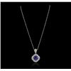 Image 2 : 14KT White Gold 2.31ct Tanzanite and Diamond Pendant With Chain