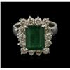 Image 1 : 14KT White Gold 2.61ct Emerald and Diamond Ring
