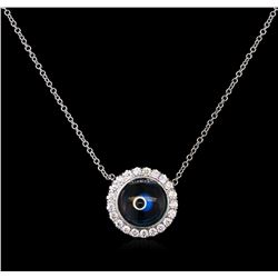 0.37ctw Diamond Pendant With Chain - 14KT White Gold