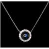 Image 1 : 0.37ctw Diamond Pendant With Chain - 14KT White Gold