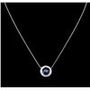 Image 2 : 0.37ctw Diamond Pendant With Chain - 14KT White Gold