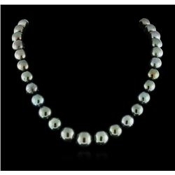 Tahitian Cultured Pearl Necklace with 14KT White Gold Diamond Clasp