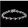 Image 1 : 14KT White Gold 8.82ctw Sapphire and Diamond Bracelet