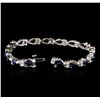 Image 3 : 14KT White Gold 8.82ctw Sapphire and Diamond Bracelet