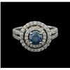 Image 1 : 1.35ctw Fancy Blue Diamond Ring - 14KT White Gold