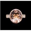 Image 1 : 14KT Rose Gold 6.89ct Morganite and Diamond Ring
